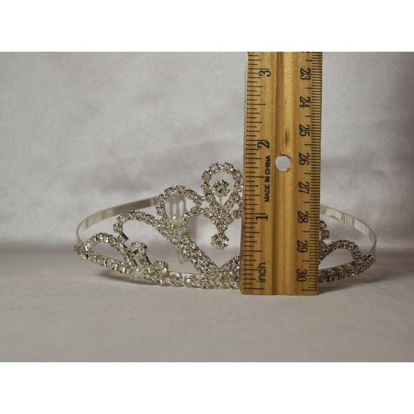 Rhinestone Tiara Crown Hairpiece Headpiece Bridal Prom Party Birthday Tiara+ - Picture 4 of 4